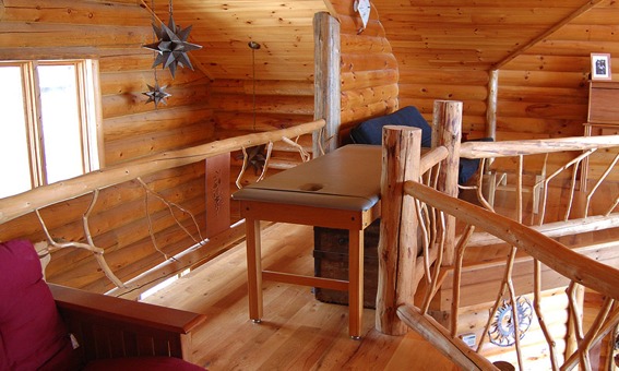 Upstairs overlook with Professional Massage Table