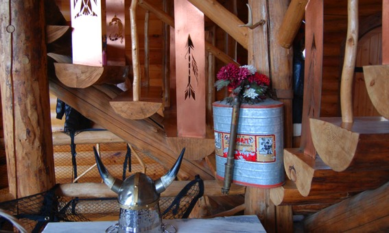Eclectic decor abounds...